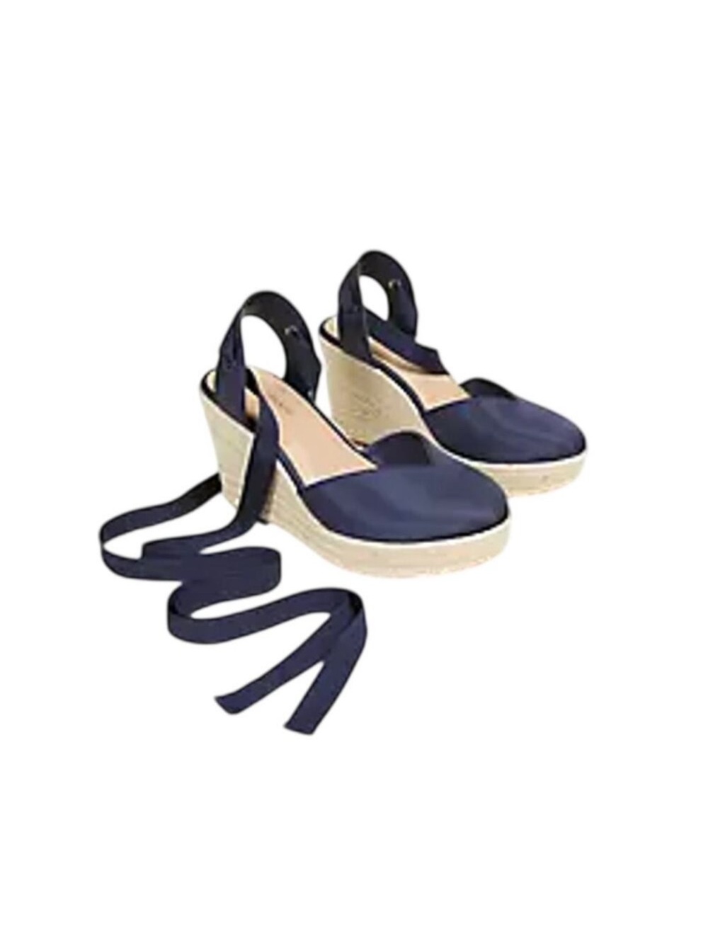Lane Bryant Navy Wrap Espadrille Wedge Sandals